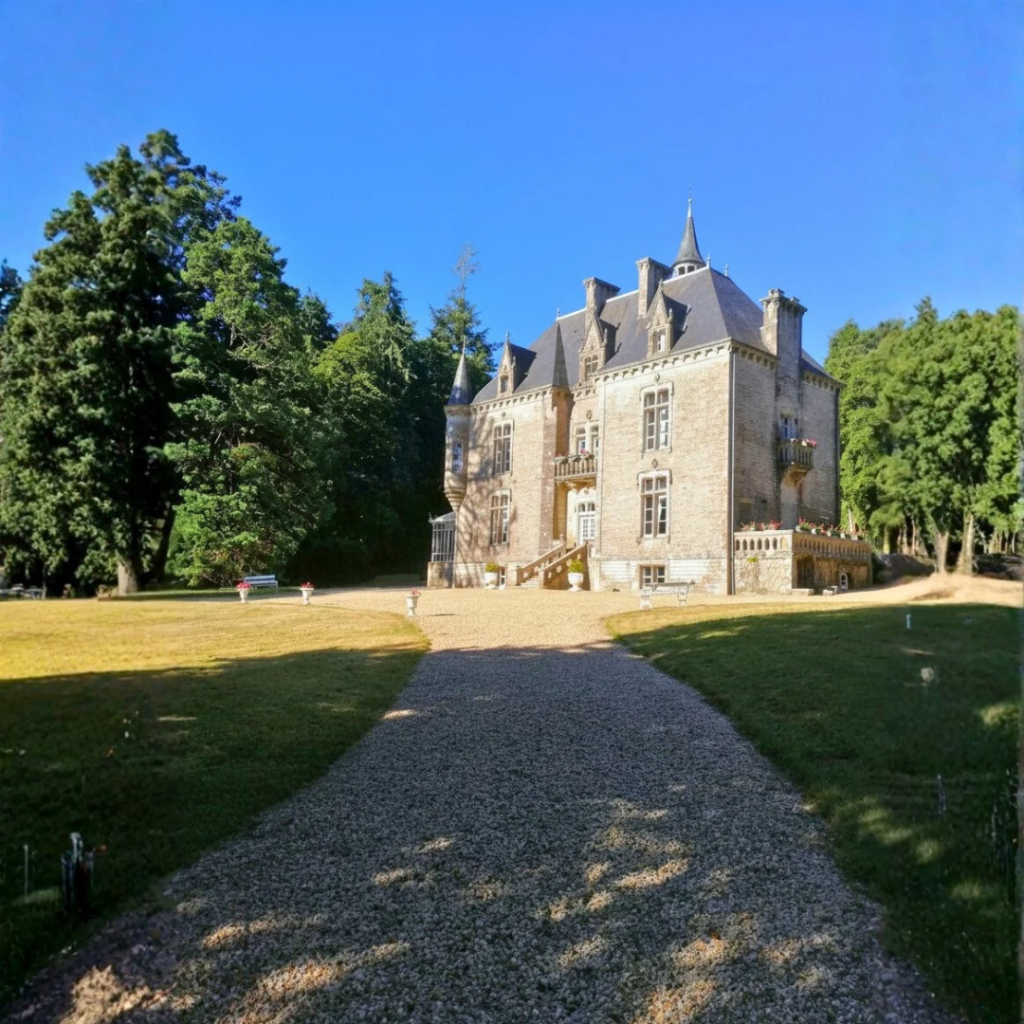 Historic mansion surrounded by greenery
